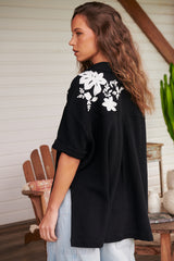 Flowers Embroidered Shirt~ Free People