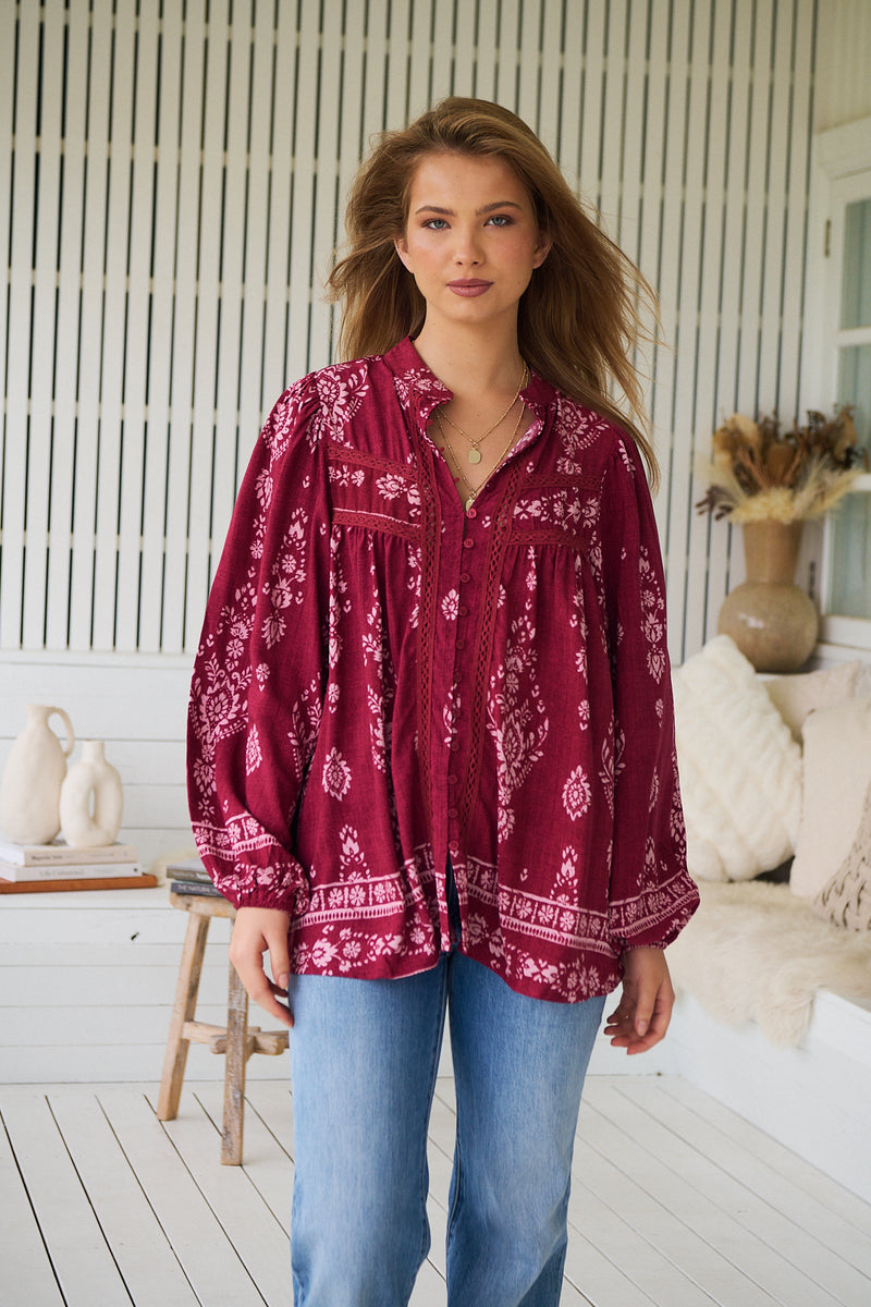 Bee Blouse -  Rhubarb Kiva