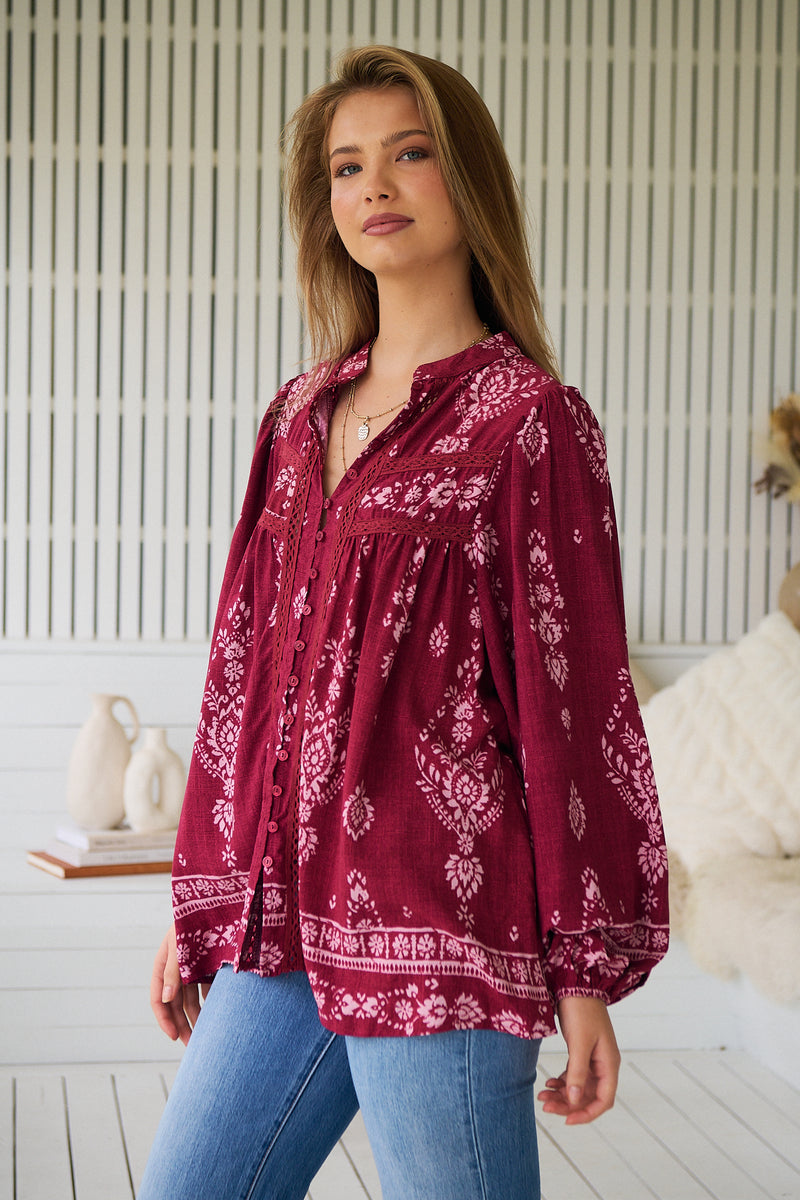 Bee Blouse -  Rhubarb Kiva