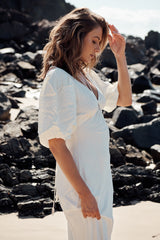 Ethereal Sleeved Midi Dress- Ivory  ~ MOS the label