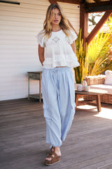 Palash Solid Cargo Pants- Perwinkle ~ Free People