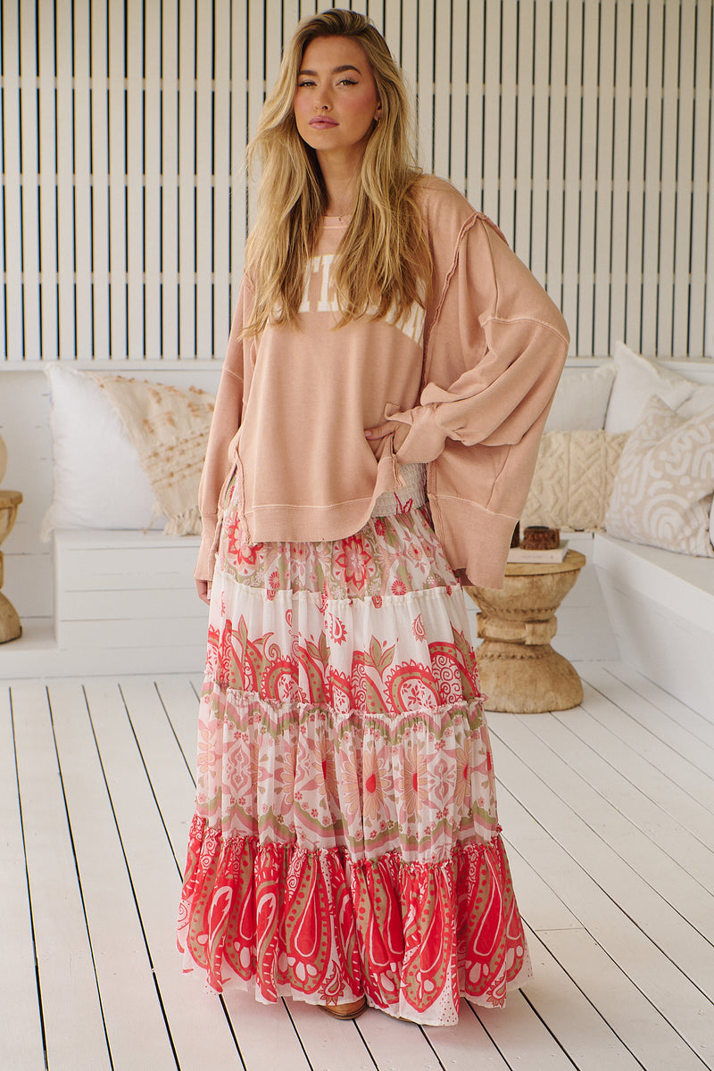 Super Thrills Convertible Maxi Skirt - Pink Sage ~ Free People