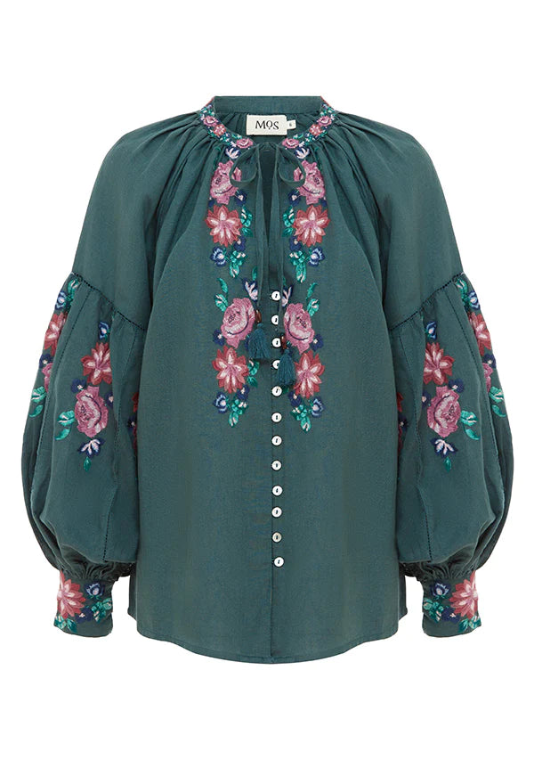 Ophelia Blouse-Pine  ~ MOS the label