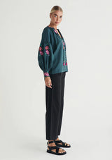 Ophelia Blouse-Pine  ~ MOS the label
