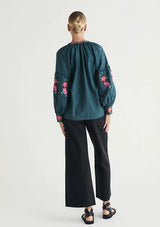 Ophelia Blouse-Pine  ~ MOS the label