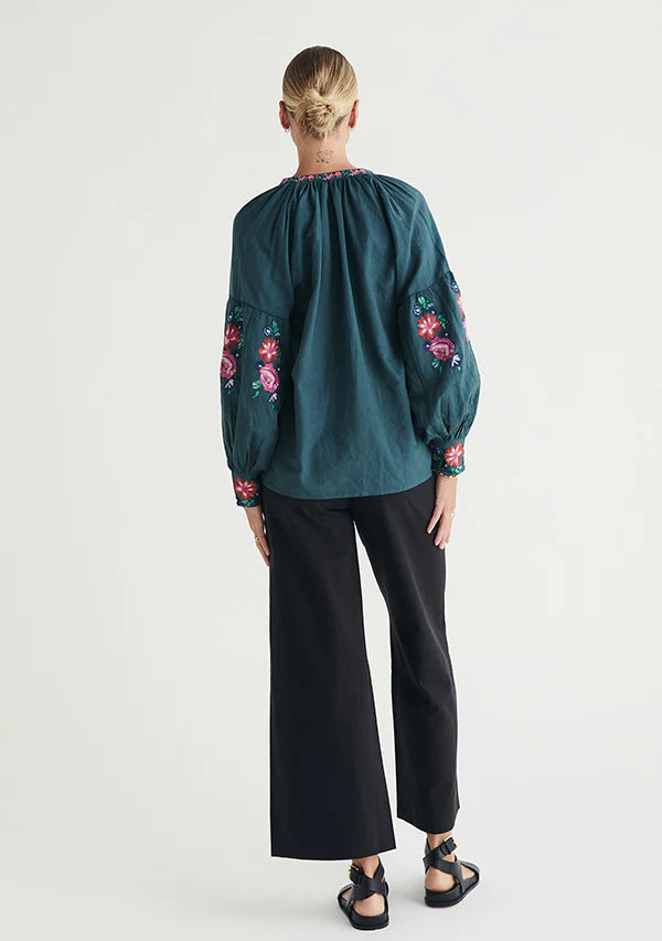 Ophelia Blouse-Pine  ~ MOS the label