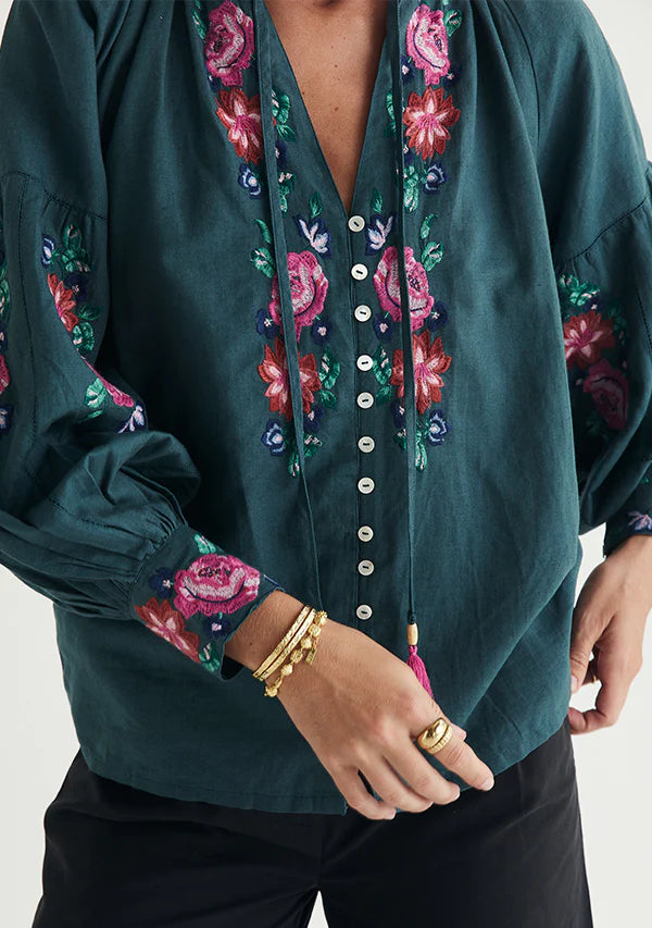 Ophelia Blouse-Pine  ~ MOS the label