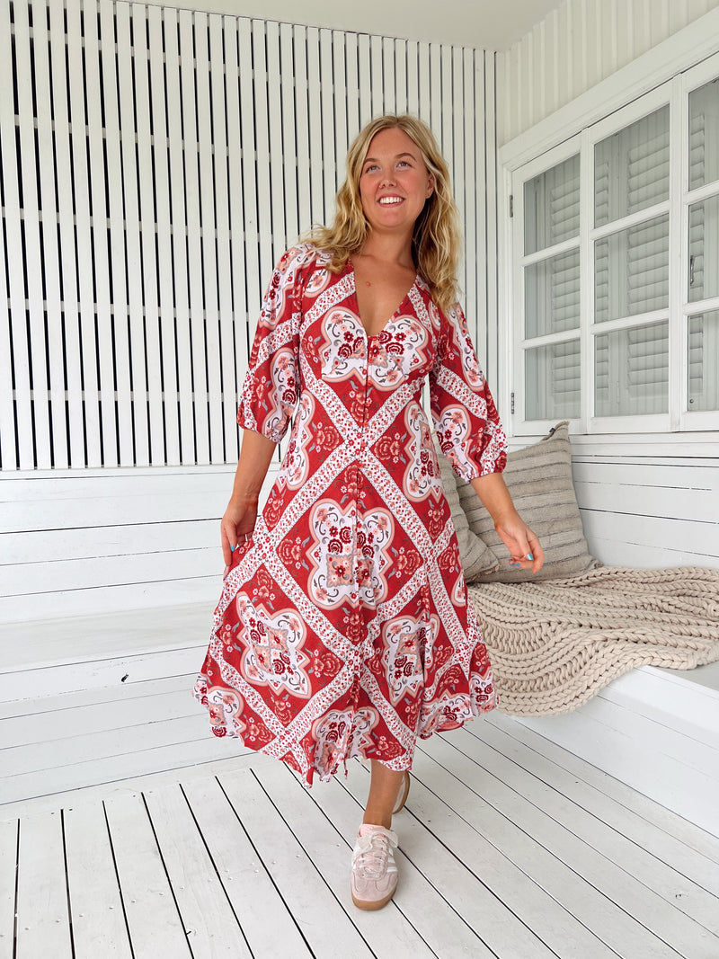 Lenni Midi Dress - Rosa