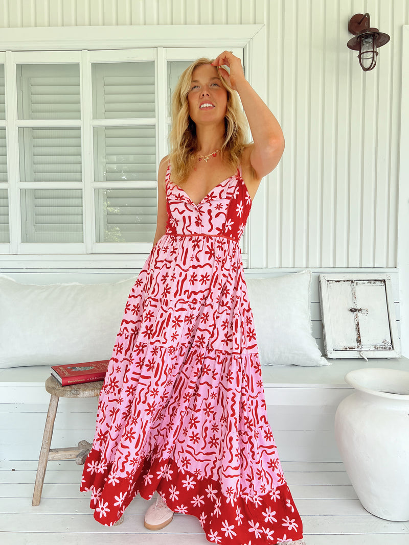 Bea Dress -  Strawberry Spritz