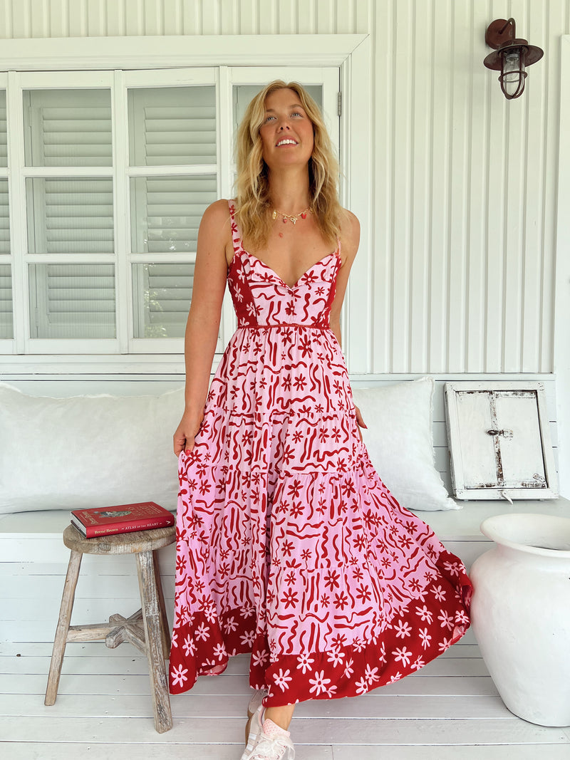 Bea Dress -  Strawberry Spritz