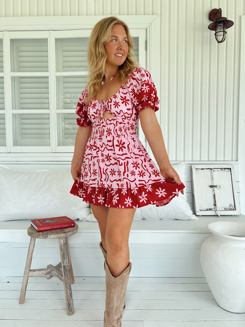 Rini Mini Dress - Strawberry Spritz