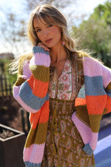 Pastal drift Knit Cardigan - Jaase