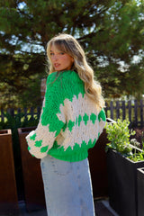 Green Calm Meadow Knit Cardigan - Jaase