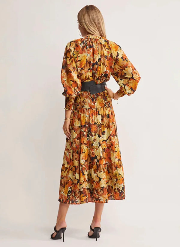 Golden Fall Midi Dress ~ Ministry of Style
