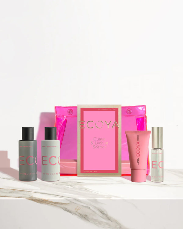 ECOYA Holiday: Guava & Lychee Sorbet On Holiday Travel Gift Set