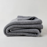 Tuba Cotton Knit Blanket in Pale Grey