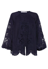 Renaissance Embroidery Blouse - French Navy