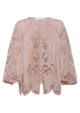 Renaissance Embroidery Blouse - Pink Clay