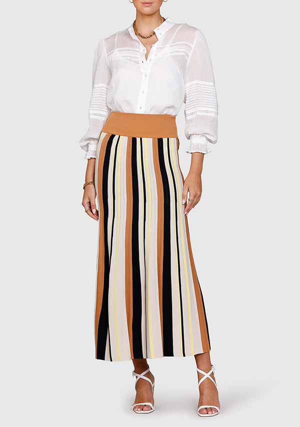 Radiant Stripe Midi Skirt ~ Ministry of Style