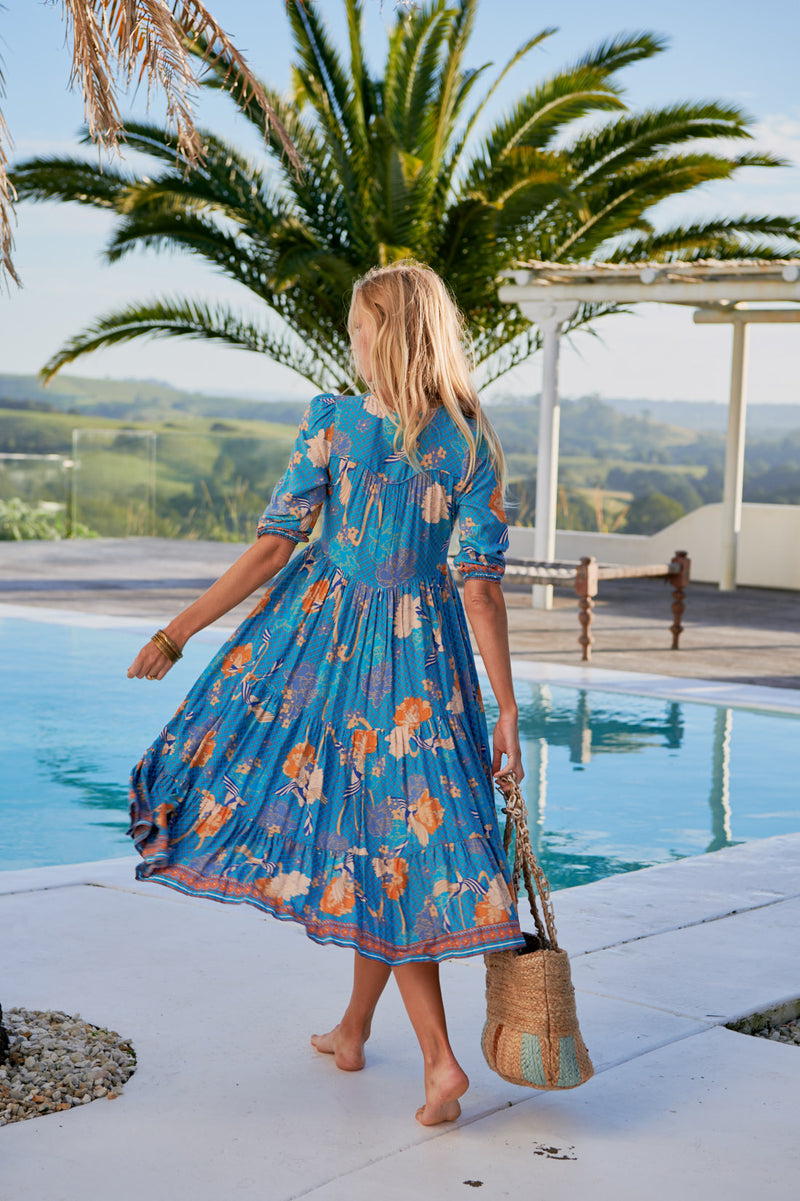 Shorelines Midi Dress - Kiara Print