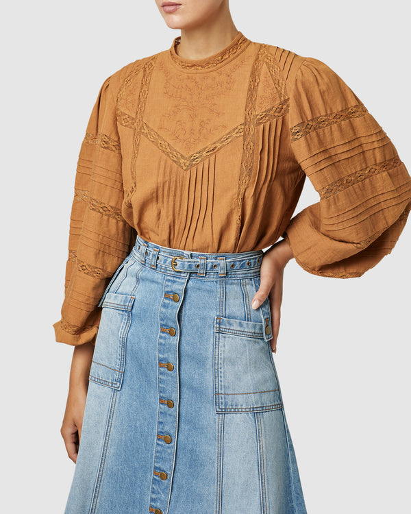 LOOM BLOUSE- Butterscotch ~ MOS the label