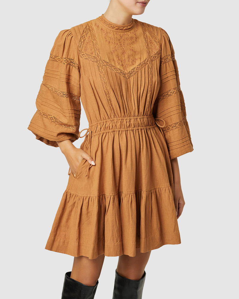Loom Mini Dress- Butterscotch ~ Ministry of Style