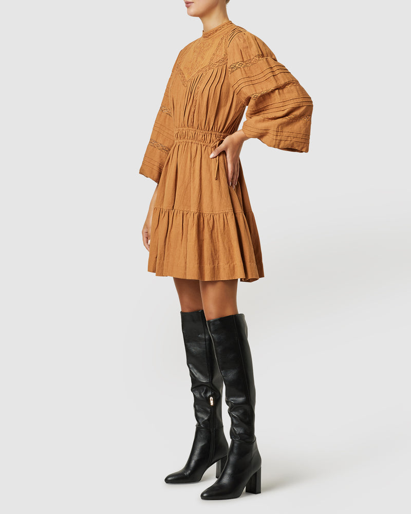 Loom Mini Dress- Butterscotch ~ Ministry of Style