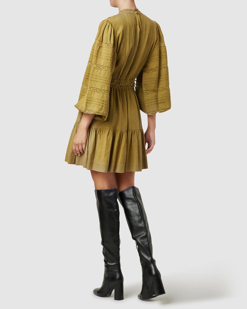 Loom Mini Dress- Olive ~ Ministry of Style