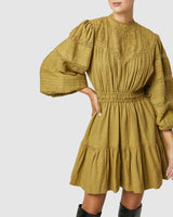 Loom Mini Dress- Olive ~ MOS the label