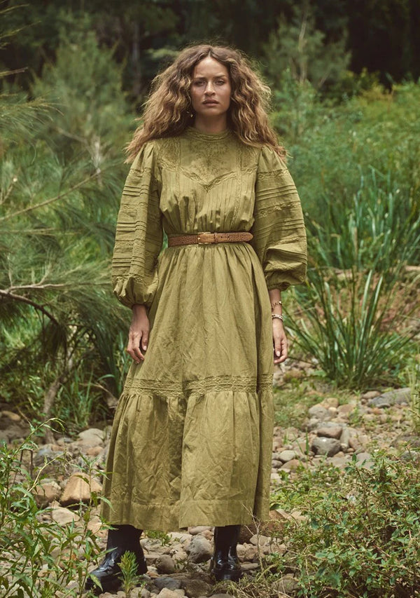 Loom Maxi Dress- Olive ~ MOS the label