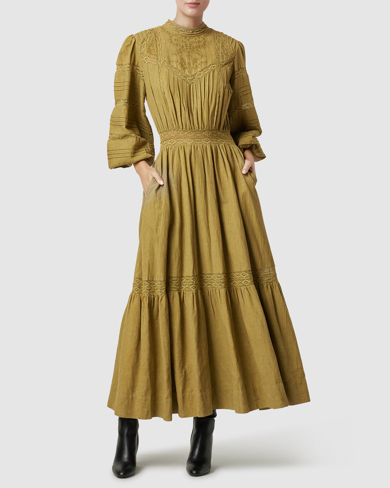 Loom Maxi Dress- Olive ~ MOS the label