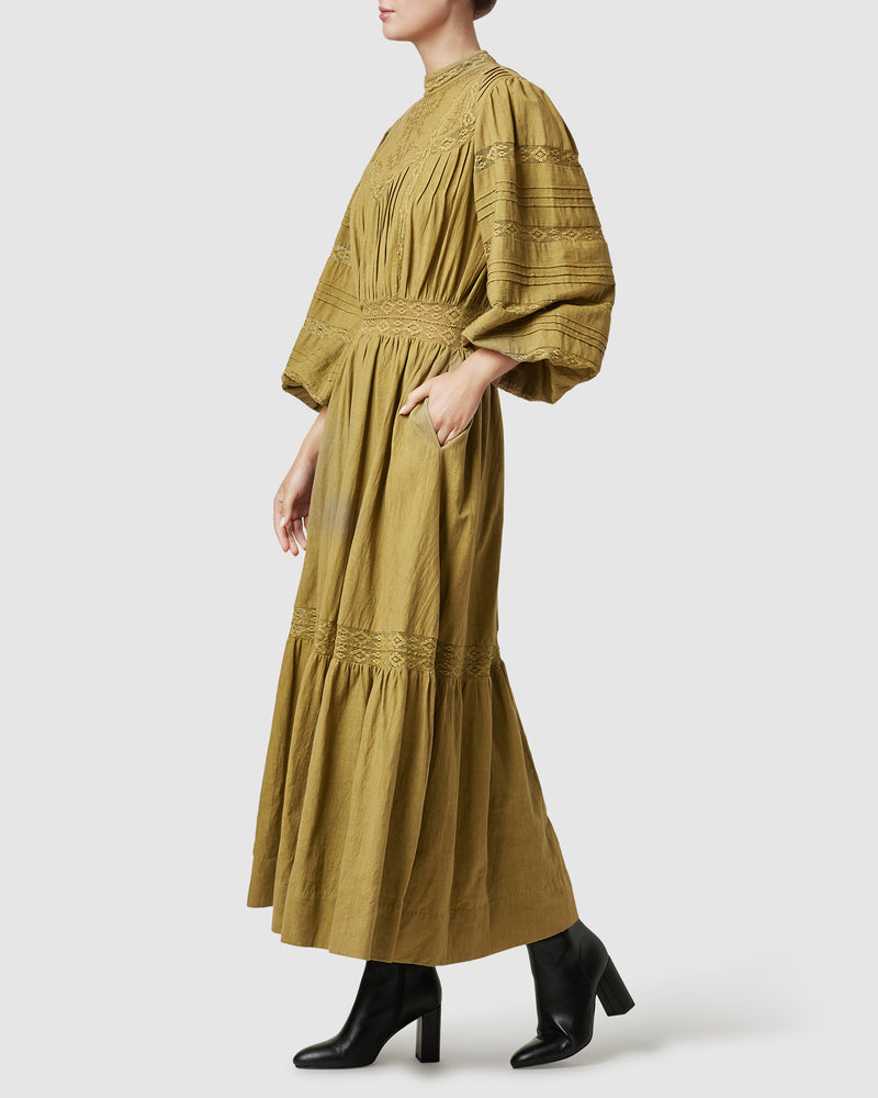 Loom Maxi Dress- Olive ~ MOS the label