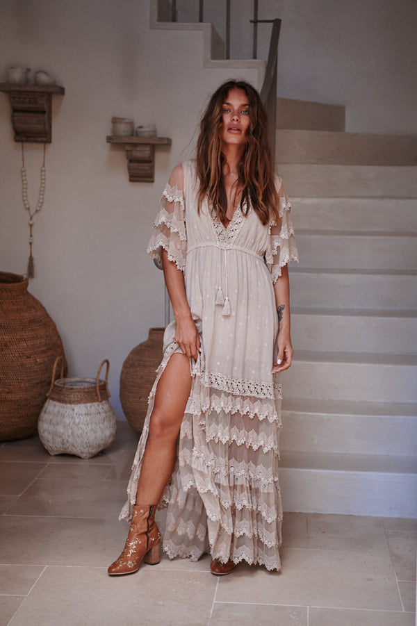 Bungalow Maxi - Sand Embroidered