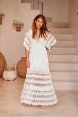 Bungalow Maxi - White Embroidered