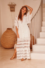 Bungalow Maxi - White Embroidered