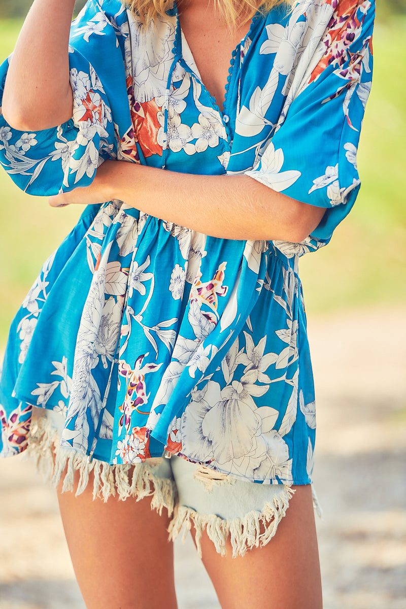 Chloe Top - Blue Iris
