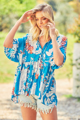 Chloe Top - Blue Iris