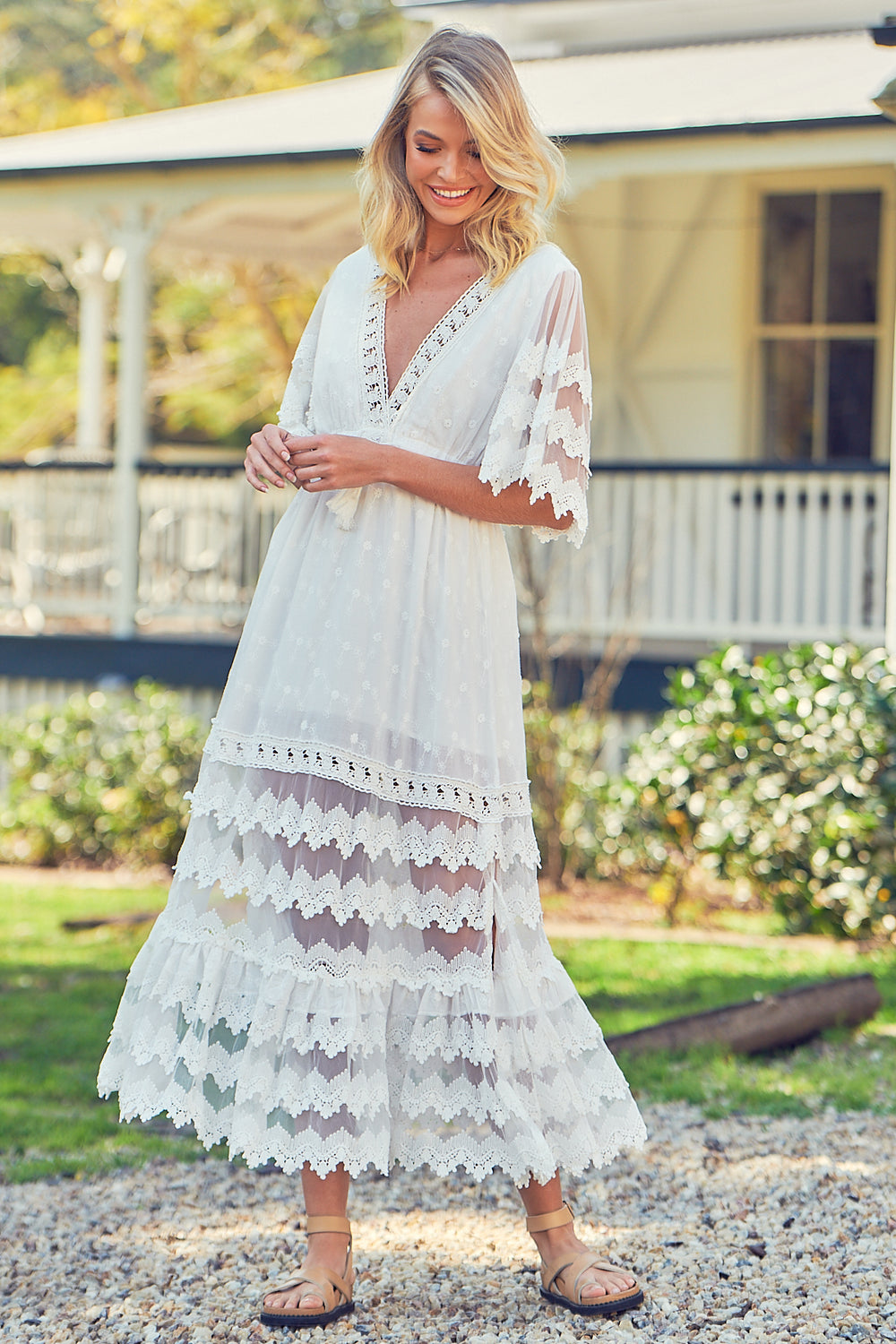 dusty lilac maxi dress Crystal Lace-Up Maxi