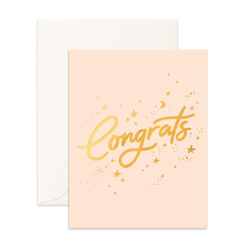 Congrats Stars Cream Greeting Card