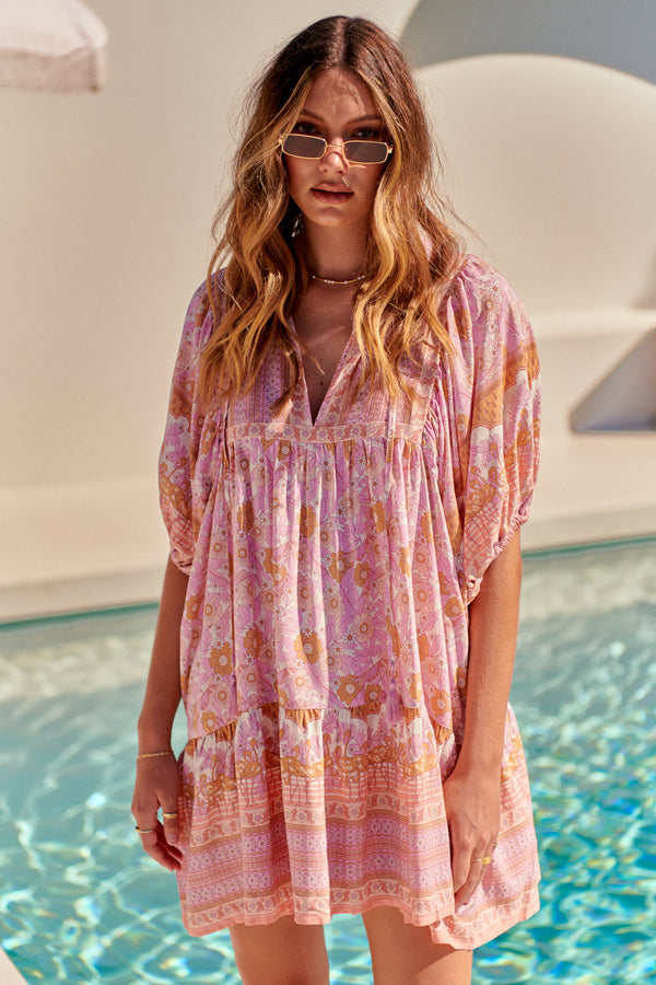 Alice Dress - Flamingo Wonderland Pink