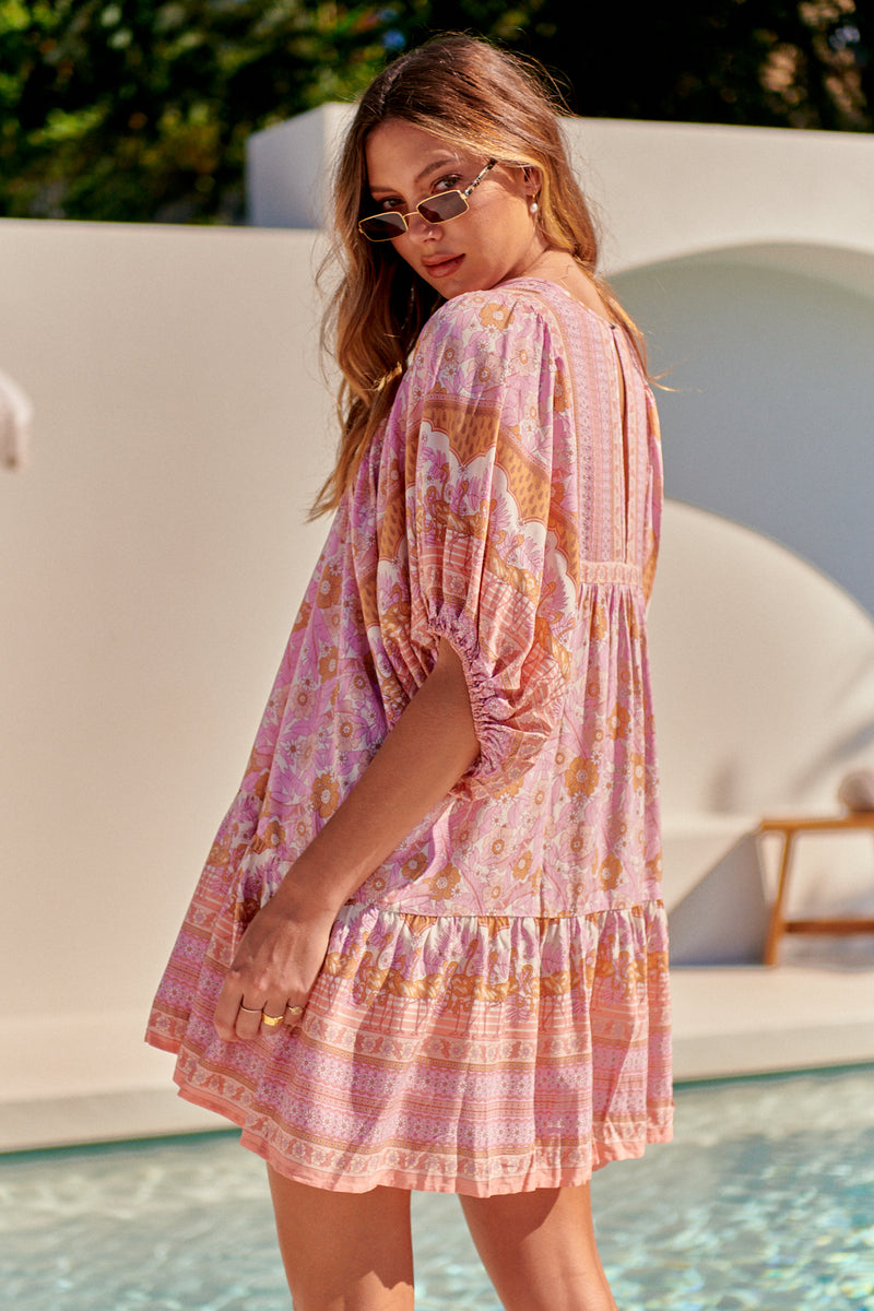 Alice Dress - Flamingo Wonderland Pink