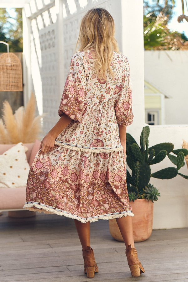 Palace Midi Dress - Flower Fields