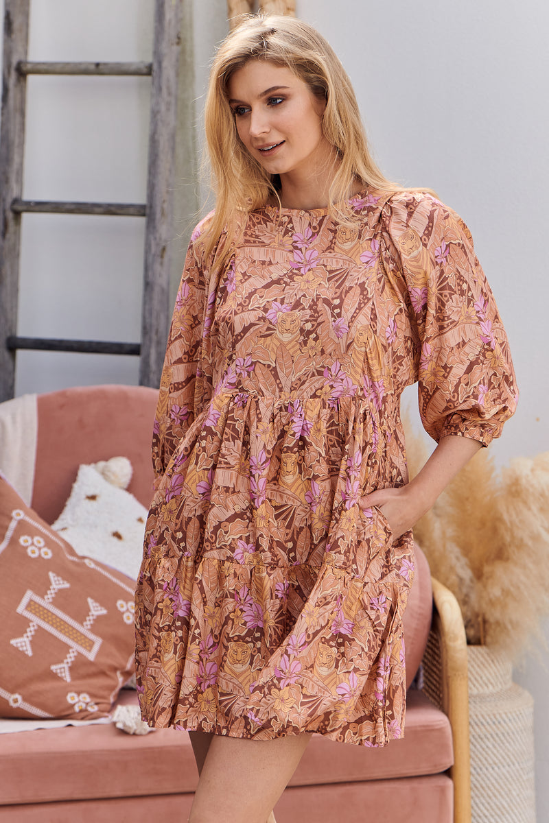Hayes Mini Dress - Rose Jungle Book