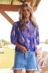 Allyra Blouse - Indigo Dreams