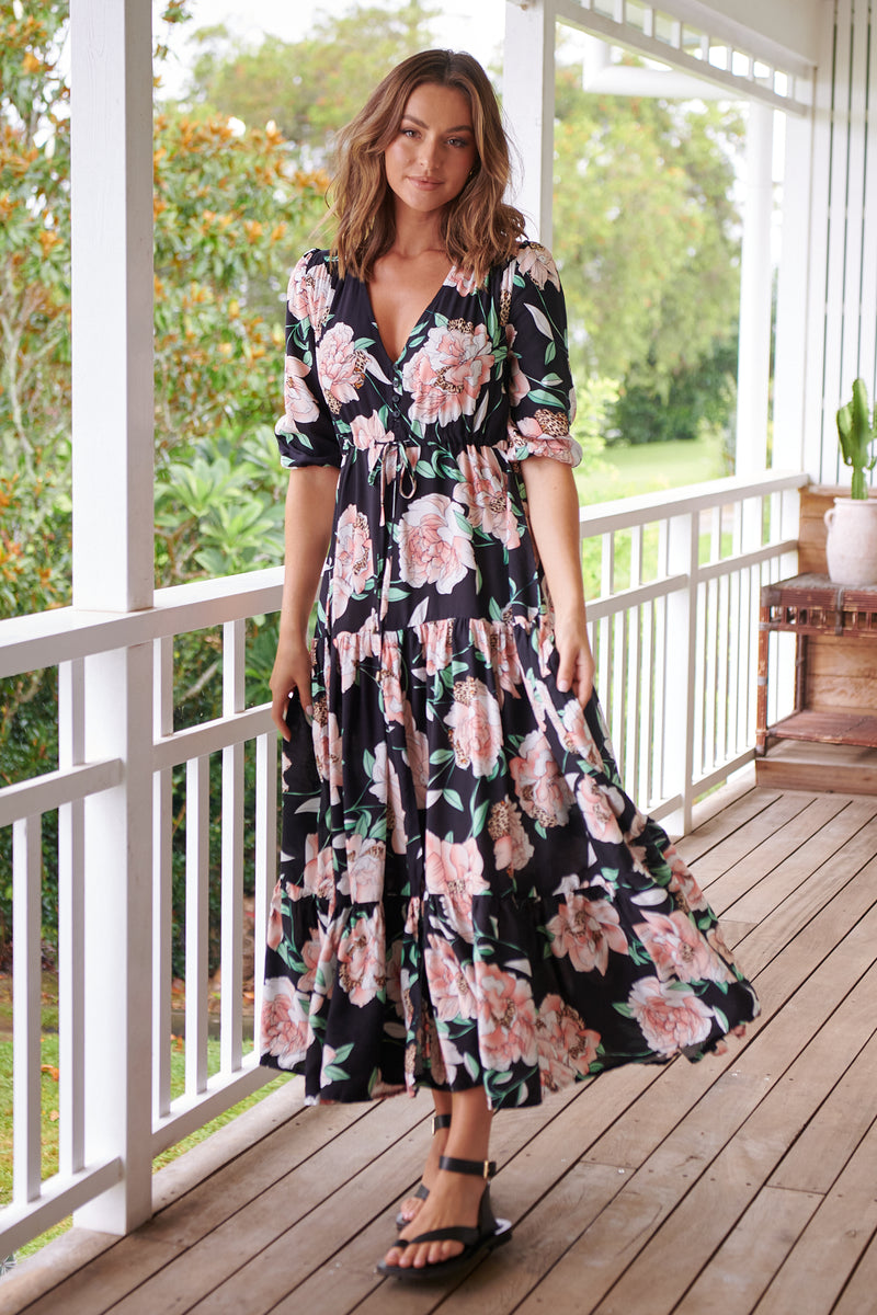 Tessa Maxi -  Peach Wild Flower