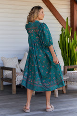 Bohemian Midi Dress - Evergreen