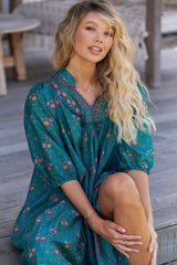 Bohemian Midi Dress - Evergreen