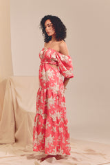 Eden Linen MAXI Dress - Hawaii Rose