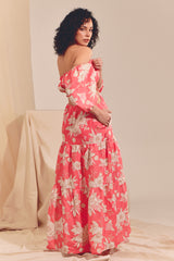 Eden Linen MAXI Dress - Hawaii Rose