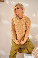 Isla Cable Tunic Jumper - Camel